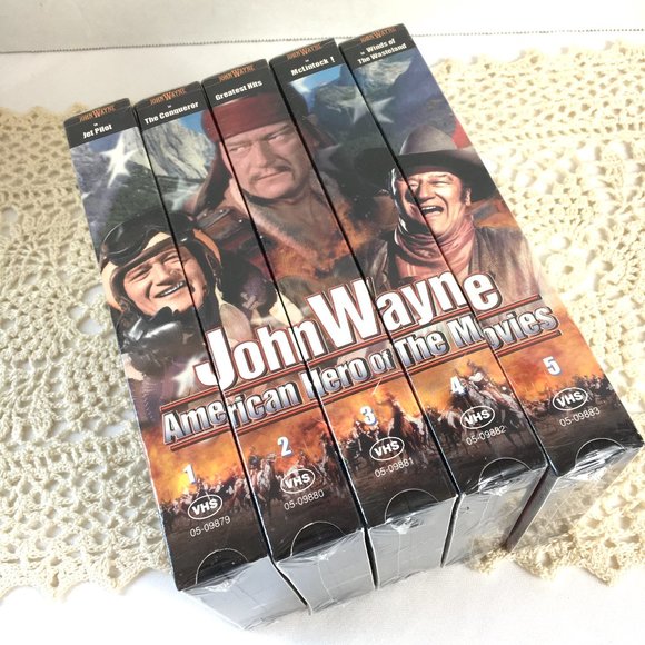 Sealed John Wayne VHS 5 Pc Set American Hero of the Movies NWT - Picture 3 of 7